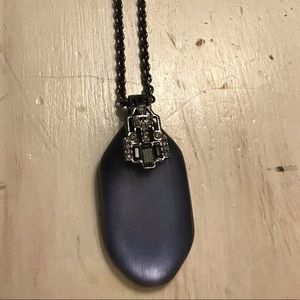 Gorgeous Alexis Bittar navy, Art Deco necklace